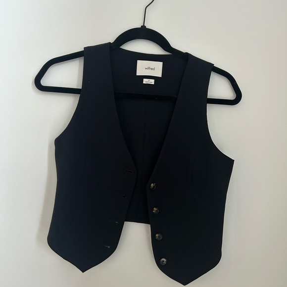 Aritzia Black Button-Up Vest Top - Picture 3 of 4